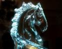 This detailed horse head ice sculptured made for a beautiful centerpiece.