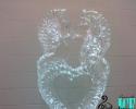 A lovely ice sculpture with a heart surrounded with seahorses that was created by Louisville Ice Sculptures  is a beautiful addition to an event. Price $325