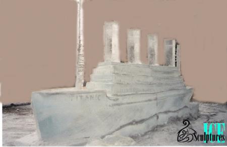 This magnificent Titanic ice sculpture was executed by the very talented Louisville Ice Sculptures.  