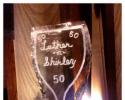 Louisville Ice Sculptures provided a great personalized centerpiece ice sculpture for this 50th wedding anniversary.