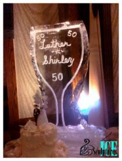 Louisville Ice Sculptures provided a great personalized centerpiece ice sculpture for this 50th wedding anniversary. 