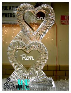 Louisville Ice Sculptures created something quite special for this couple with this wonderful personalized double heart ice sculpture. Price $275 